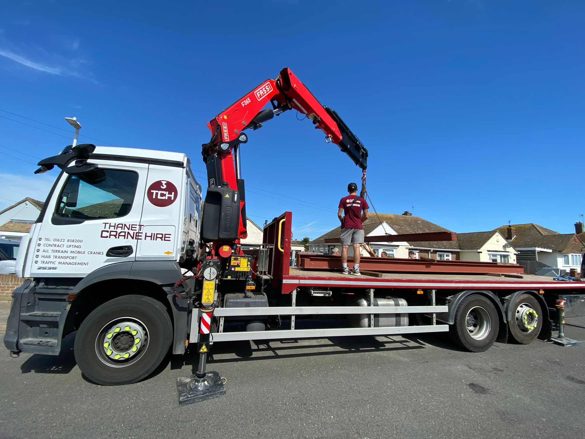 Steel beam installation in Canterbury