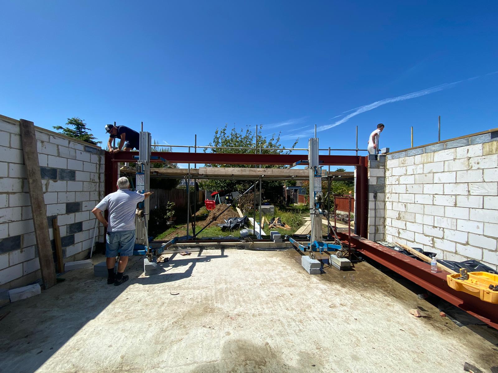 Steel beam installation in Maidstone