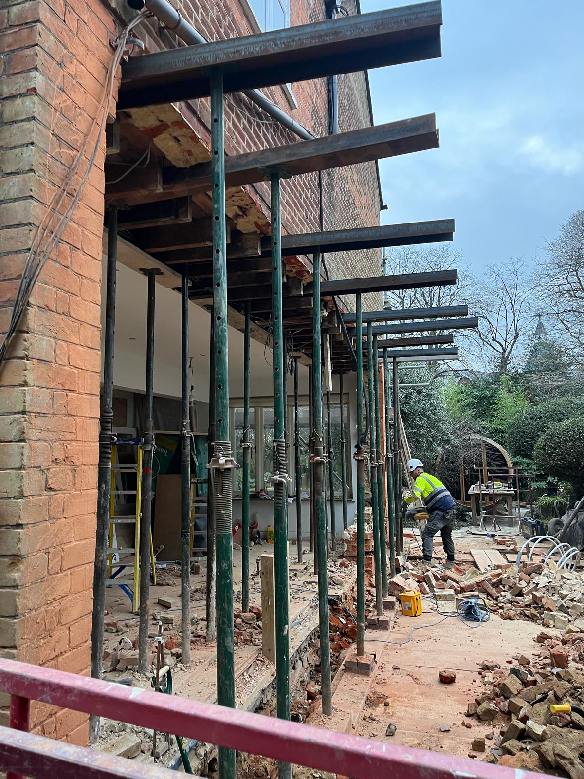Steel beam installation in Dover