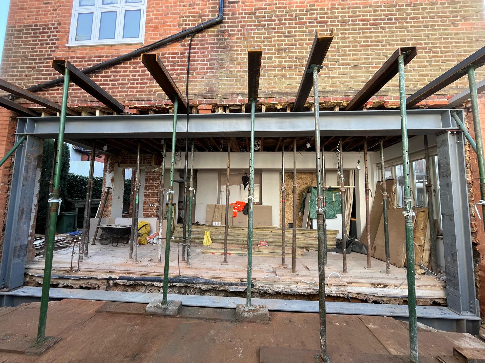 Steel beam installation in Whitstable