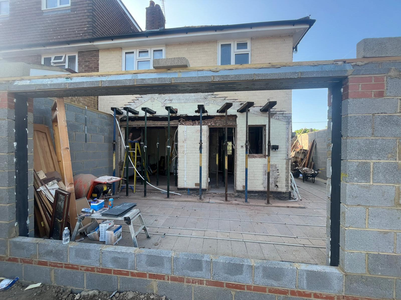 Steel beam installation in Thanet