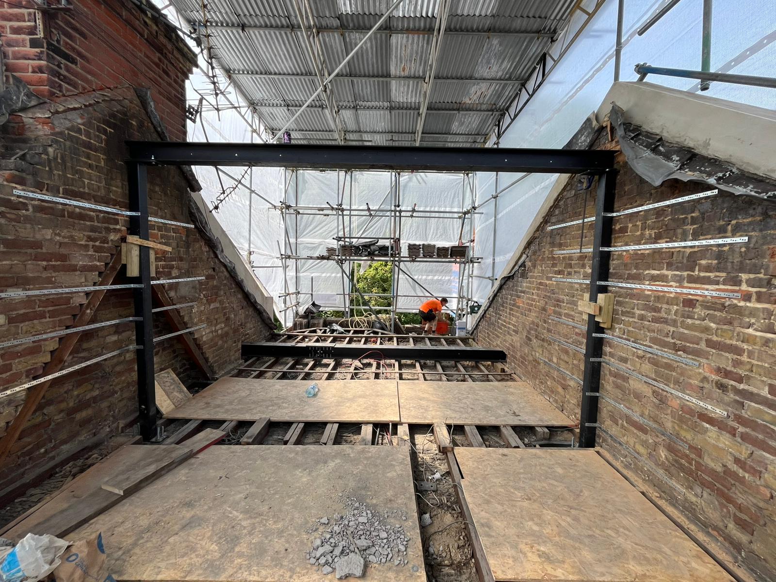 Steel beam installation in Margate