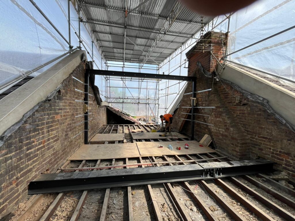 Steel beam installation in Kent